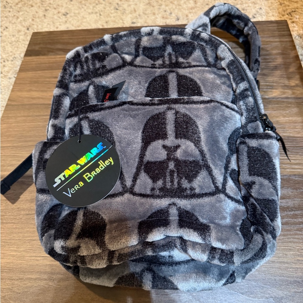 Vera Bradley Star Wars Small Plush Backpack in Gray and Black